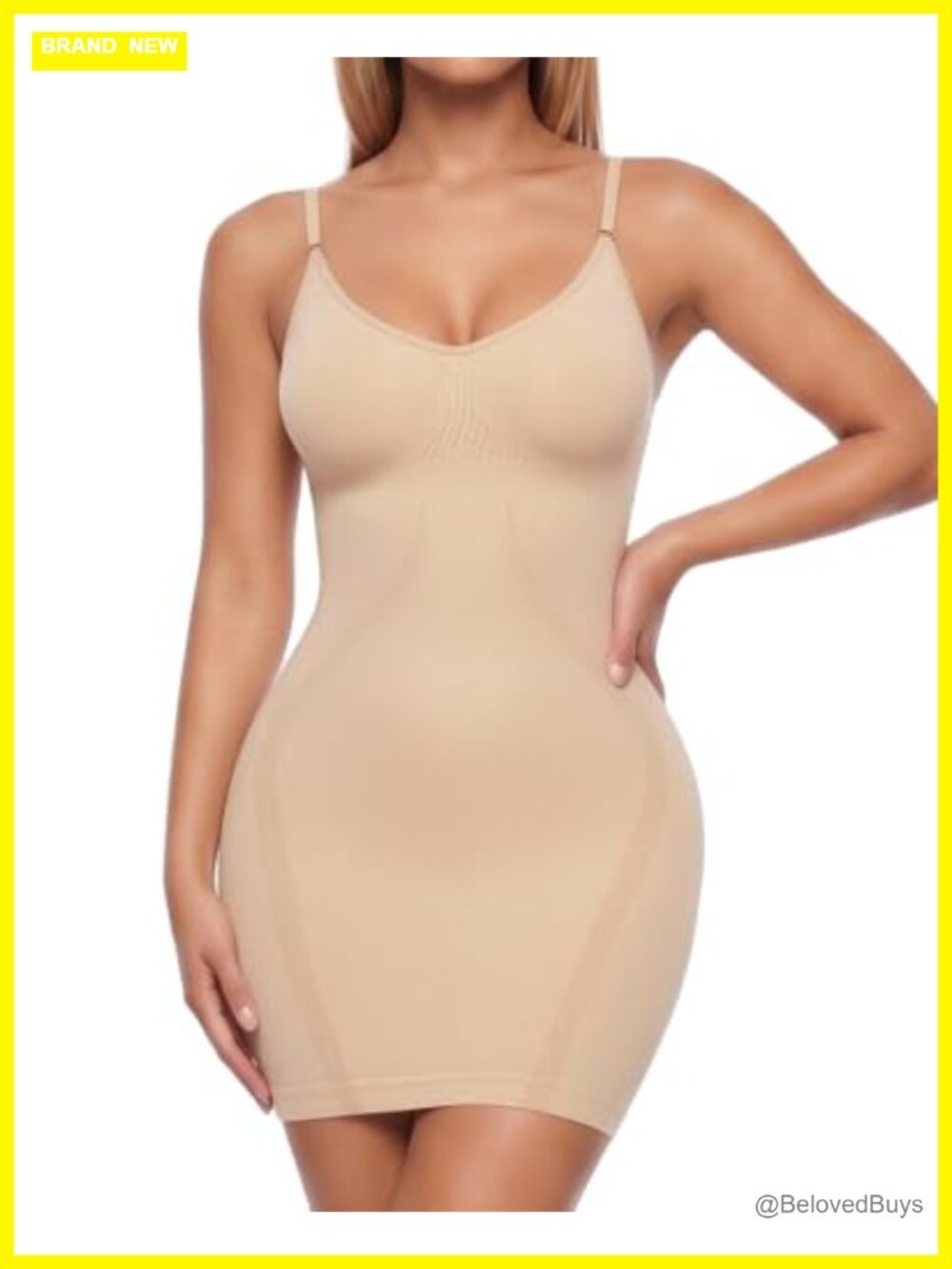 Backless Shapewear Slip Dress Adjustable Body Shaper Slip Tummy Smoothing
